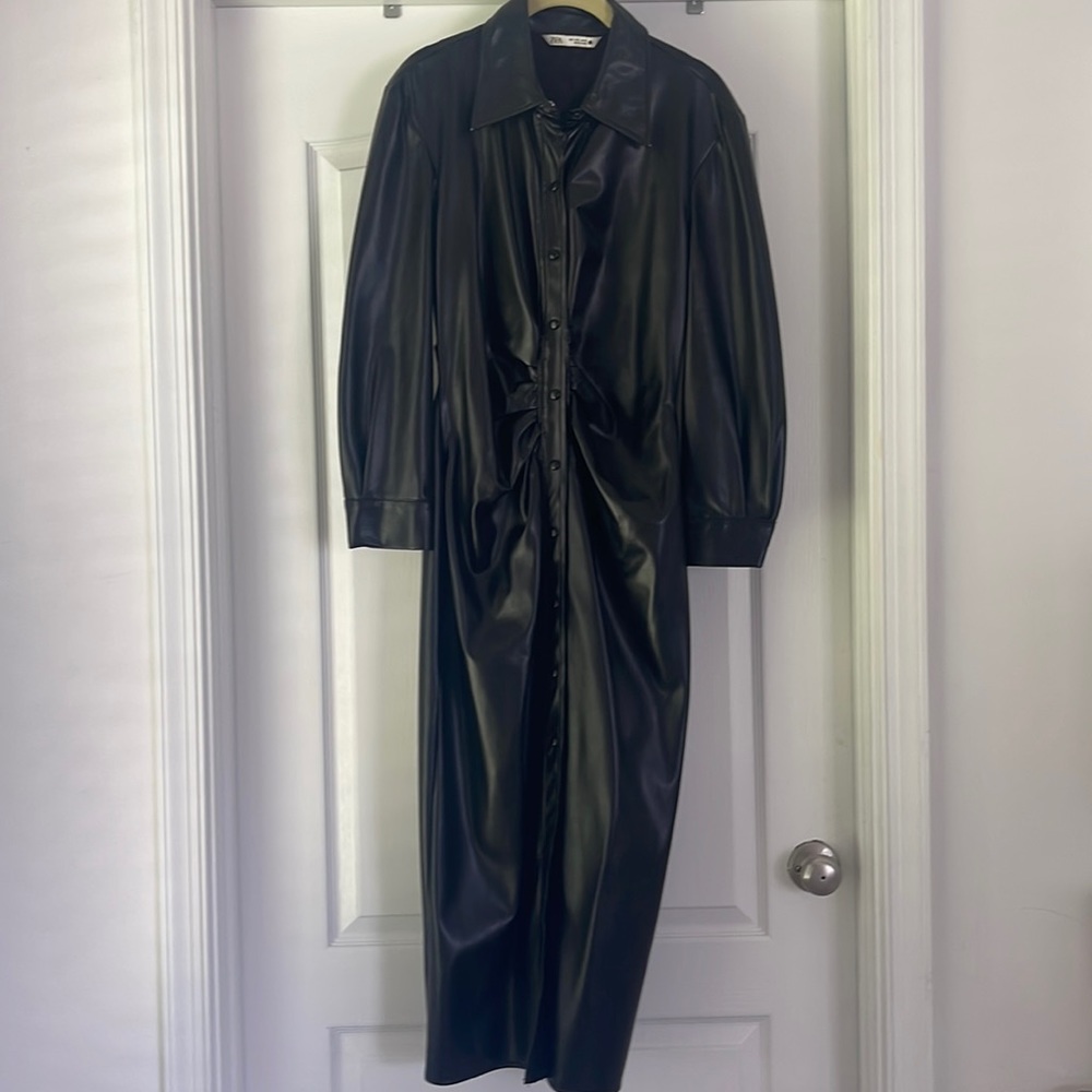 Zara faux leather dress